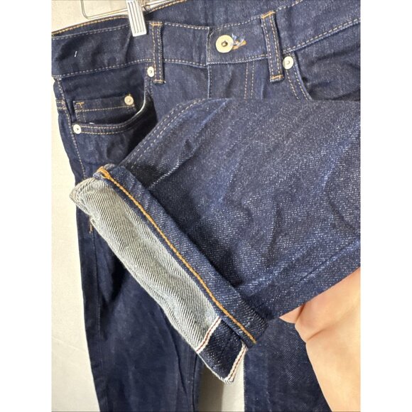 H&M Edition Selvedge Jeans 30x30 Slim Fit Raw Denim Dark Wash Mens - Picture 3 of 8